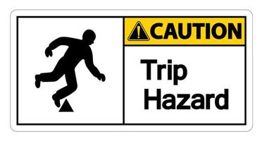 Attention voyage danger symbole signe sur fond blanc vecteur