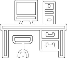 icône de vecteur de table d'ordinateur