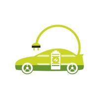 câble et prise de charge de voiture électrique verte vecteur