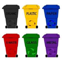 poubelle poubelles en plastique différentes poubelles vecteur