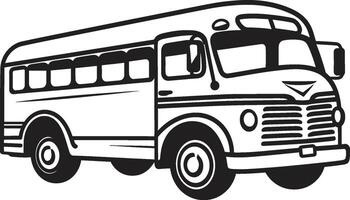 Voyage éclat monochrome autobus symbole Urbain périple noir vecteur logo