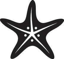 lisse fond marin marque noir étoile de mer symbole sous-marin délice vecteur étoile de mer marque