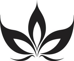 élégant fleur emblème noir iconique détail élégant floral conception vecteur emblématique symbole