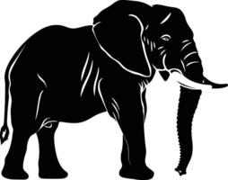 ai généré silhouette l'éléphant noir Couleur seulement vecteur