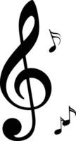 ai généré silhouette la musique Remarque logo symbole noir Couleur seulement vecteur