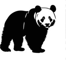 ai généré silhouette Panda plein corps noir Couleur seulement vecteur