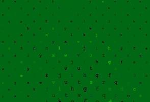 disposition vectorielle vert foncé avec alphabet latin. vecteur