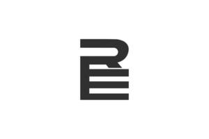 alphabet lettres initiales monogramme logo er, re, e et r vecteur