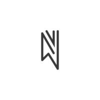 Eh bien, wn, w et n abstrait initiale monogramme lettre alphabet logo conception vecteur