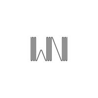 Eh bien, wn, w et n abstrait initiale monogramme lettre alphabet logo conception vecteur