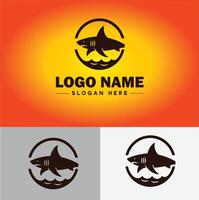 requin logo vecteur art icône graphique pour entreprise marque affaires icône requin logo modèle