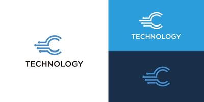 lettre c La technologie logo modèle vecteur illustration
