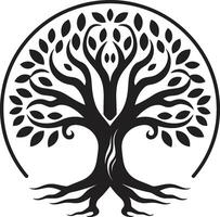 verdoyant héritage iconique arbre logo icône bosquet Gardien arbre icône marque vecteur