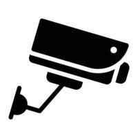 vidéosurveillance glyphe icône Contexte blanc vecteur