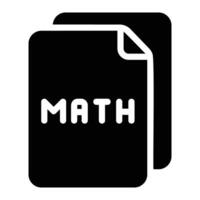 math livre glyphe icône Contexte blanc vecteur