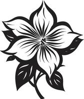 singulier pétale icône noir emblème détail artistique floral élégant vecteur monotone détail
