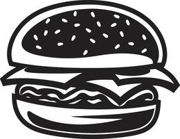 tentant mordre noir Burger icône classique Burger éclat monochrome icône vecteur