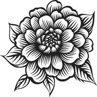 monochromatique floral élégant logo vecteur singulier pétale élégant icône ouvrages d'art