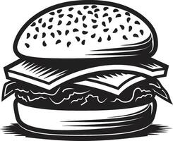 gourmet saveur noir vecteur emblème tentant mordre noir Burger icône