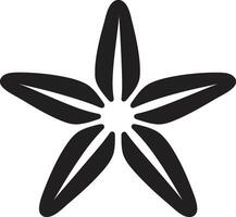 gracieux Marin silhouette noir emblème bord de mer splendeur vecteur étoile de mer emblème