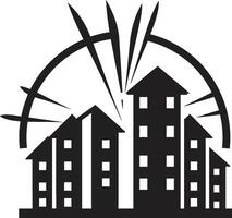 structuresparc élégant bâtiment vecteur emblème marque de gratte-ciel dynamique vecteur bâtiment logo