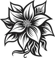 élégant botanique impression monochrome emblème monochrome Floraison élégance iconique symbole vecteur