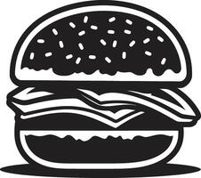 grésillant saveur Burger vecteur élégant Burger élégance noir icône