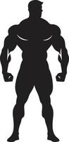 ébène force symbole plein corps vecteur logo pour titans muscle ombre glyphe plein corps noir vecteur pour aptitude Icônes