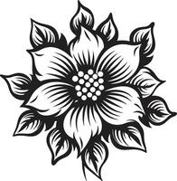 artistique pétale élégance vecteur monotone botanique Signature élégant iconique emblème