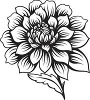 minimaliste pétale icône monochrome conception élégant floral impression logo vecteur art