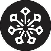hivers merveille iconique emblème icône cristalline élégance vecteur logo conception
