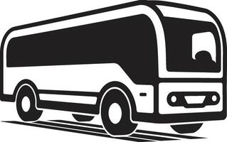Urbain transit noir vecteur autobus icône ville commuer monochrome autobus emblème