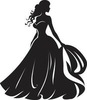 élégant la mariée silhouette noir logo conception gracieux aura la mariée vecteur symbole