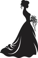 élégant les mariées aura noir vecteur emblème glamour de mariée élégance noir vecteur logo