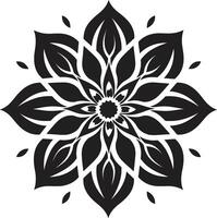 botanique charme noir emblématique symbole gracieux pétale détail élégant vecteur emblème