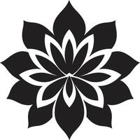artistique Floraison conception noir emblématique symbole gracieux floral emblème élégant vecteur détail