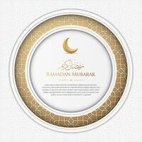 eid mubarak islamique ornemental salutation carte modèle vecteur