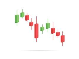 Stock marché, commerce graphique, vert et rouge bougie bâton graphique vecteur