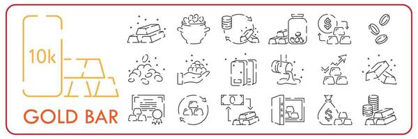or lingot en relation vecteur ligne icône ensemble. prime linéaire symboles paquet. vecteur illustration isolé sur une blanc Contexte. la toile symboles pour sites Internet et mobile applications. branché conception.