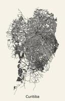 ville carte de curitiba, Etat de parana, Brésil vecteur