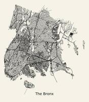 ville route carte de bronx Nouveau York, Etats-Unis vecteur