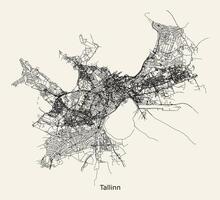 ville route carte de Tallinn Estonie vecteur