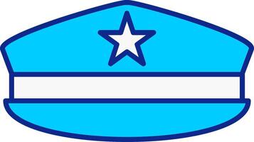 militaire chapeau bleu rempli icône vecteur