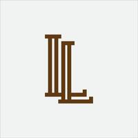 alphabet des lettres initiales monogramme logo ll, l vecteur