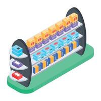 produit vitrines isométrique icône vecteur