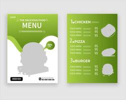 vecteur menu modèle pour restaurant et café