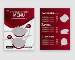 vecteur menu modèle pour restaurant et café