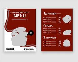 vecteur menu modèle pour restaurant et café