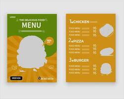 vecteur menu modèle pour restaurant et café