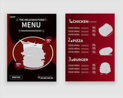 vecteur menu modèle pour restaurant et café